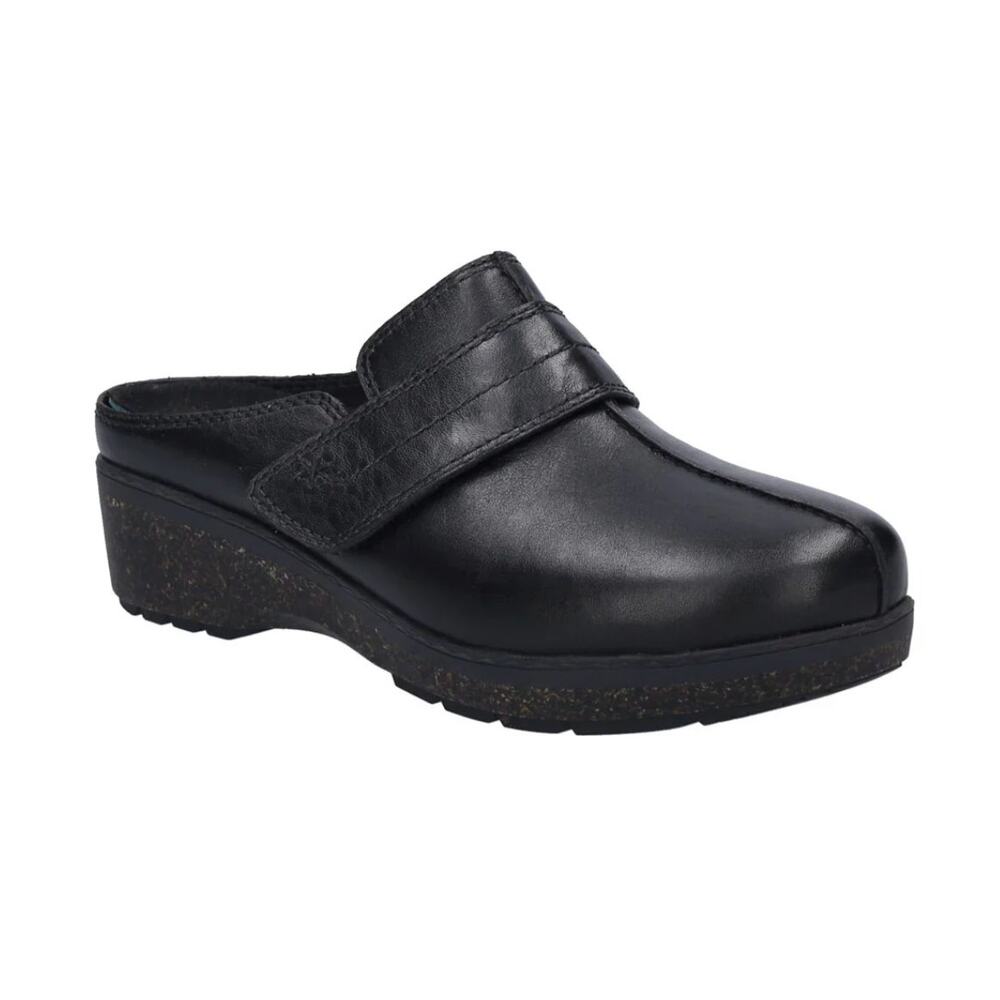 Josef Seibel Darla 10 Mules Slip-On Clogs Black Leather Size 9/9.5 US 40 EU NIB